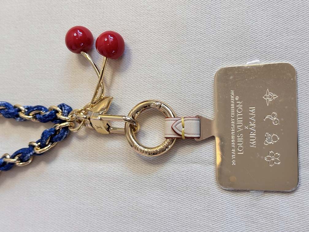 100% Original Louis Vuitton phone holder LV x TM Murakami cerise